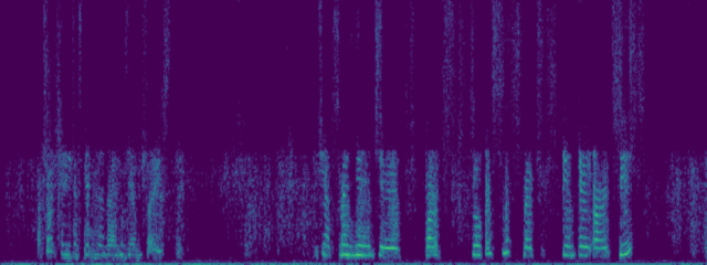 Output speech spectrogram from the repository demo after 20 inference steps.